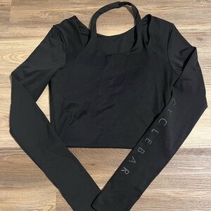 Cyclebar Black Long Sleeve Cut Out Bodysuit